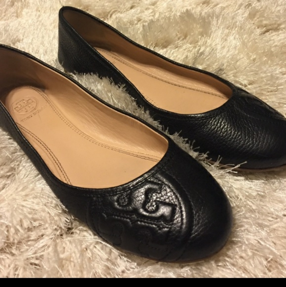 Tory Burch Ruby Ballet Flats- matte black